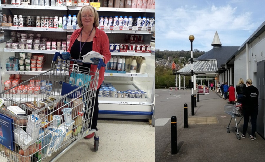 Christine Nutt shopping at a supermarket