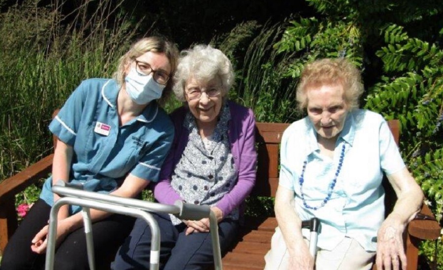 Care home residents and care worker